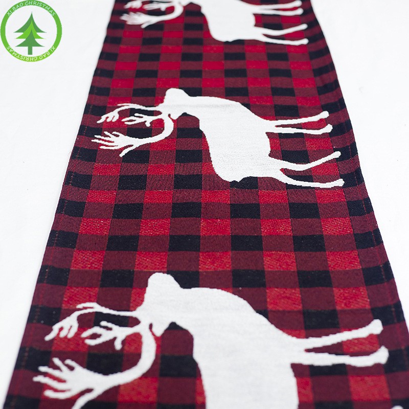 Khăn trải bàn cotton thêu hoạ tiết Giáng Sinh kích thước 35x180cm phong cách Châu Âu | BigBuy360 - bigbuy360.vn
