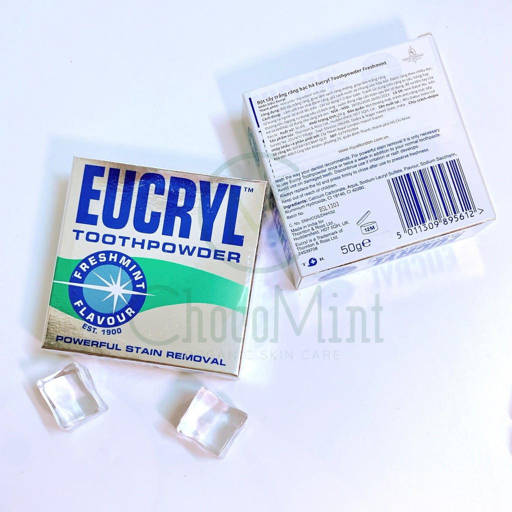 Bột Tẩy Trắng Răng Eucryl Powerful Stain Removal Toothpowder 50g