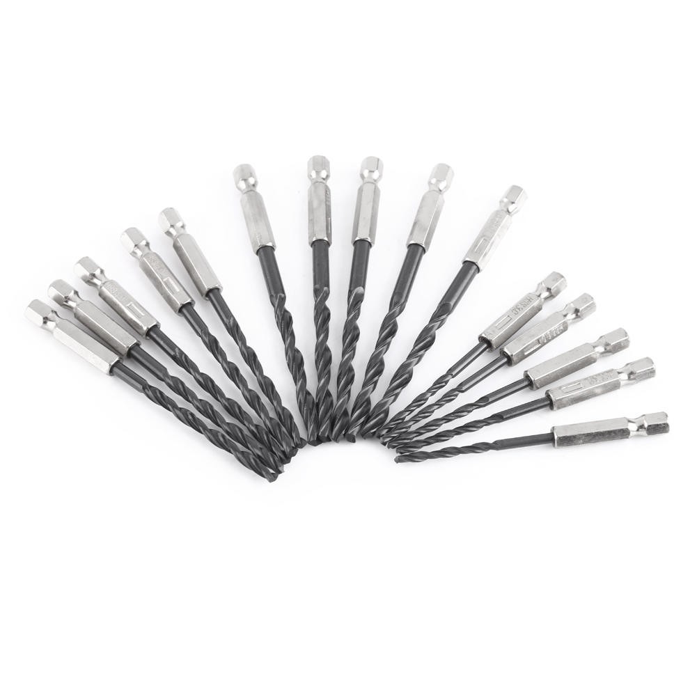 Set 15 Mũi Khoan Xoắn Ốc 3 / 4 / 5mm Tốc Độ Cao Bằng Thép Cho Máy Khoan Gỗ