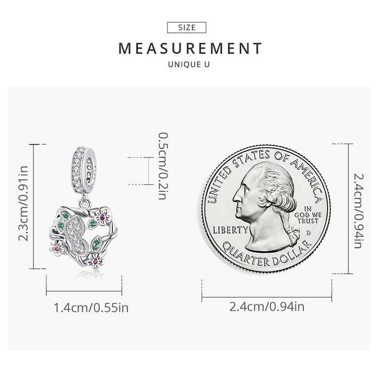 Hạt xỏ lỗ Bamoer BSC551 dòng Dream Garden bằng bạc Sterling 925 3 kiểu thời trang làm dây chuyền DIY