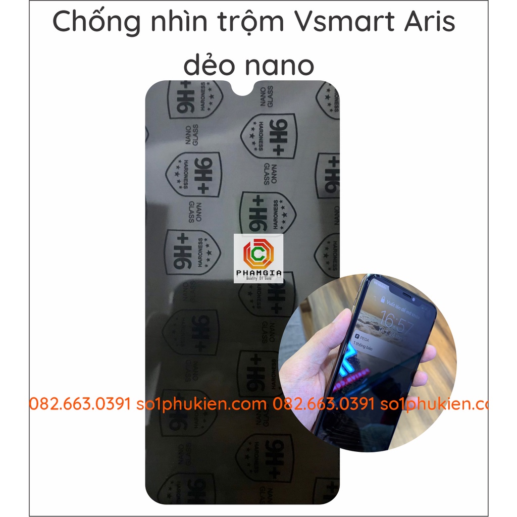 Dán cường lực chống nhìn trộm Vsmart Aris dẻo nano siêu bảo vệ
