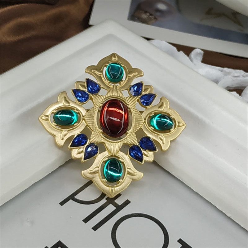 Ghim Cài Áo Đính Đá Phong Cách Retro Dành Cho Nữ