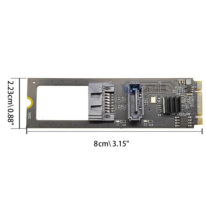 Card Mở Rộng IWO 2 Cổng Cho M.2 M2 NVME Sang Sata3.0 JMB582 6GB / S Ada
