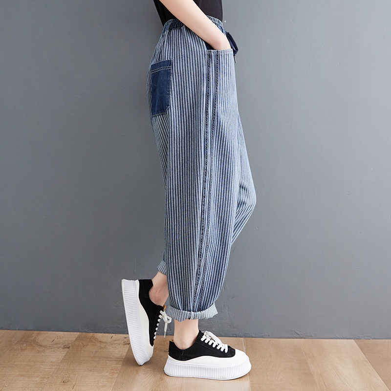 A367 quần bigsize freesize quần cỡ lớn họa tiết kẻ sọc thời trang phong cách trẻ trung