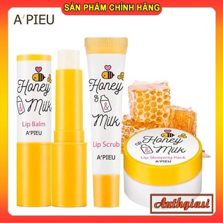 Tẩy tế bào chết môi APieu Honey Milk Lip Scrub TDC tinh chất mật ong