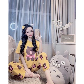 904. BỘ COTTON QUẦN DÀI IN HÌNH THÚ