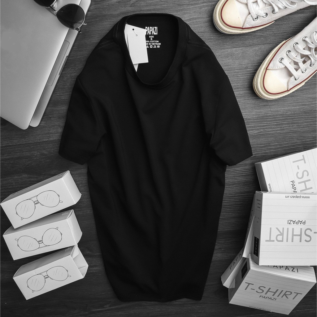 Áo thun nam vải cotton trơn, thiết kế basic phong cách trẻ trung khỏe khoắn, co giãn 4 chiều - PAPAZI | BigBuy360 - bigbuy360.vn