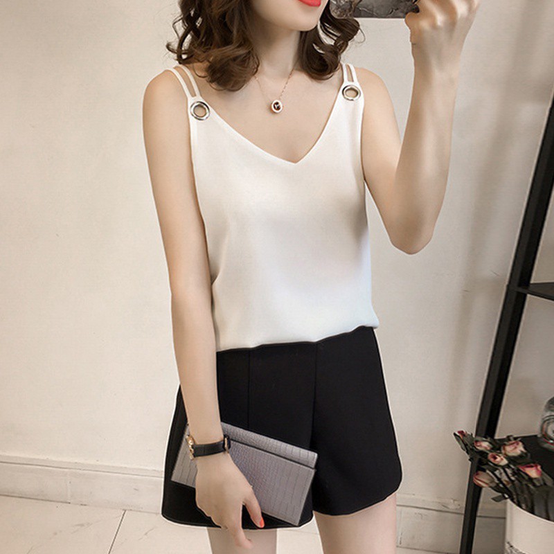 Áo voan tank top 2 dây thời trang hè