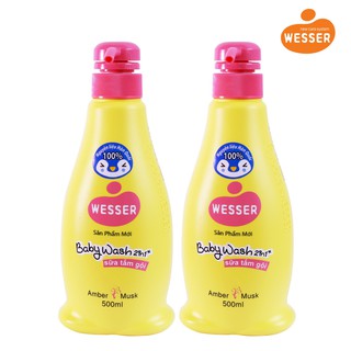 Combo 02 chai Sữa tắm gội Wesser 2in1 500ml - HỒNG