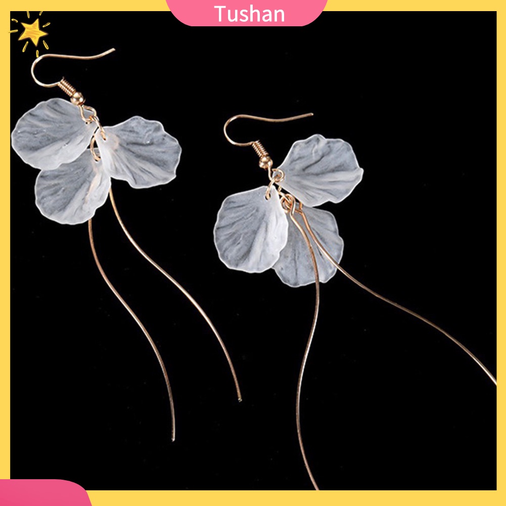 Khuyên tai nữ trang dáng dài tạo hình hoa xinh xắn