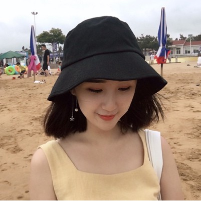 Nón Tai Bèo Rộng Vành Chất Liệu Cotton Lanh Màu Trơn Thời Trang Hàn Quốc Cho Nữ