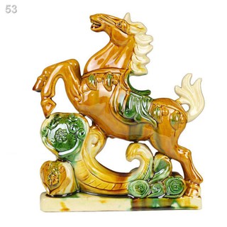 Tang Sancai ngựa gốm sứ đồ trang trí nhà cửa cung hoàng đạo Trung Quốc quà tặng thủ công phong thủyy mắn mã đáo