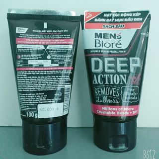 100g Sữa rửa mặt Men's Bioré Deep Action sạch sâu