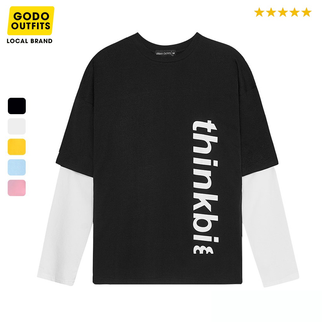 Áo Thun Tay Dài Nam Nữ Form Rộng local brand GODO OUTFITS  In Thinkbi TDO06 Unisex Cặp Đôi Hàn Quốc 100% Cotton