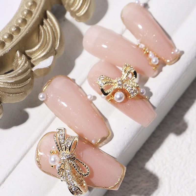 Charm nail, Charm nơ đính đá hàng cao cấp trang trí móng tay nghệ thuật, phụ kiện nail