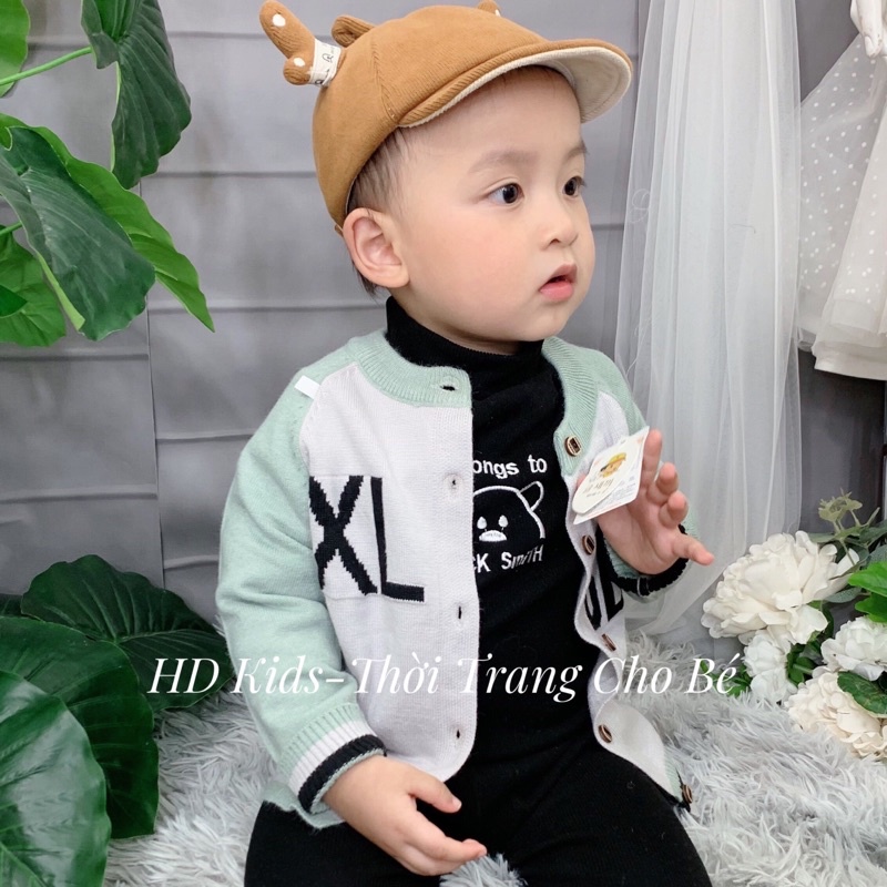 Áo len cardigan cho bé chất đanh mềm đẹp, áo len bé trai, áo khoác len size nhí