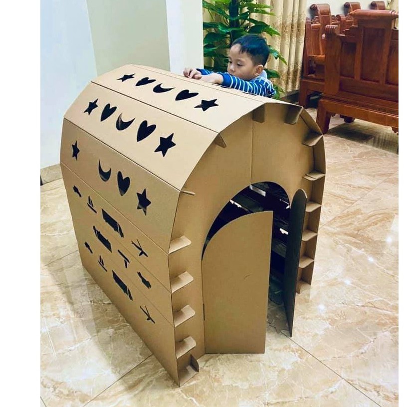 Nhà Giấy Carton Lắp Ráp Cho Bé  loại to. huy gia dụng
