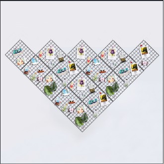 [CÓ MÃ FREESHIP] Khung lưới sắt decor trang trí tấm 35x35cm treo tường (Tặng kèm móc dính tường) | BigBuy360 - bigbuy360.vn