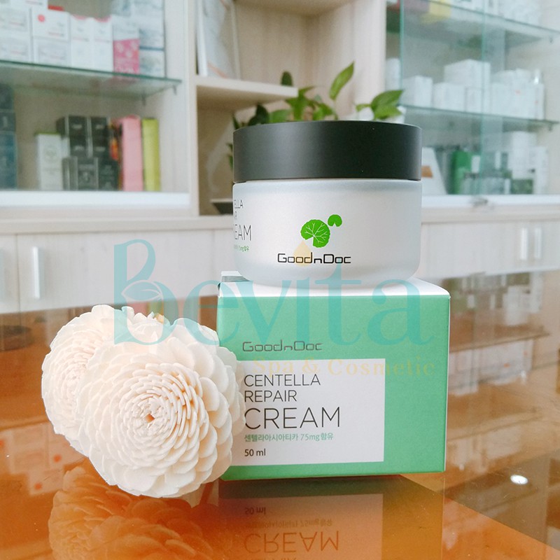 Kem phục hồi da Goodndoc Centella Repair Cream 50ml, kem dưỡng da nhạy cảm Goodndoc - Bevita