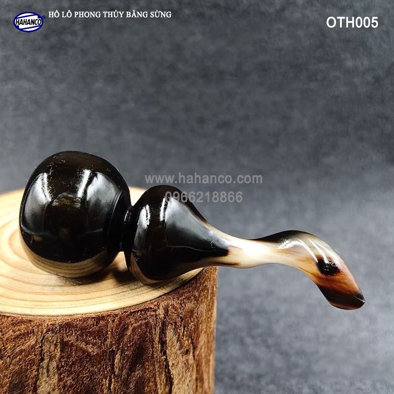 Hồ Lô Phong Thuỷ Bằng Sừng HAHANCO Khánh Treo Ô Tô/ Móc Khoá Hút Tài lộc- OTH005