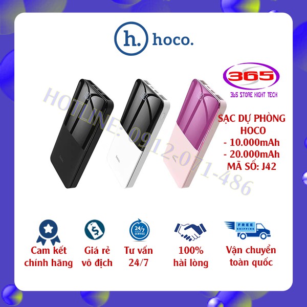 [HOCO]-Sạc dự phòng-Pin sạc dự phòng chính hãng J42 10000mAh và 20000mAh, hiệu suất cao, màn hình Led, BH 06 tháng.