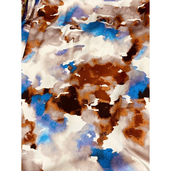 Vải lụa satin lập thể màu loang