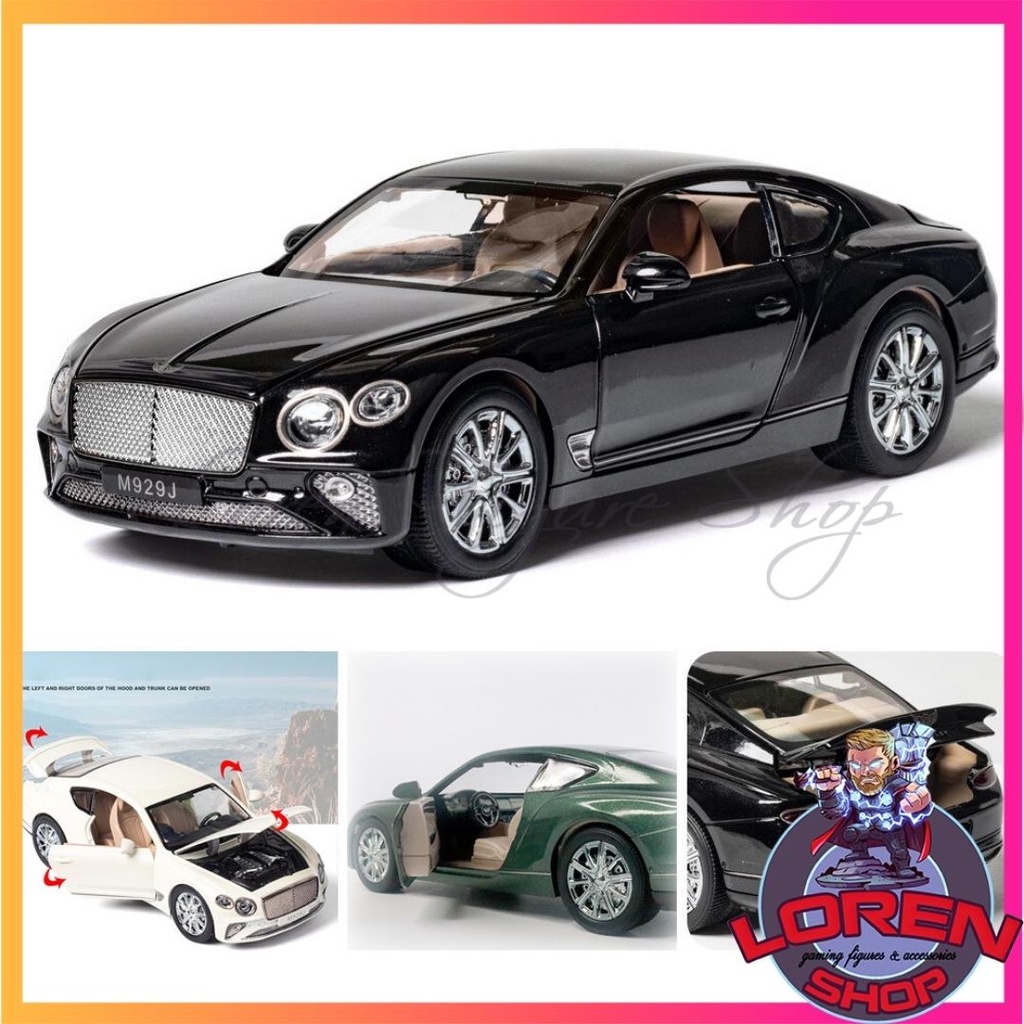 Mô hình ô tô kim loại Bentley Continental GT tỉ lệ 1:24 XLG, xe siêu sang mở được cửa có đèn còi - Lorenshop