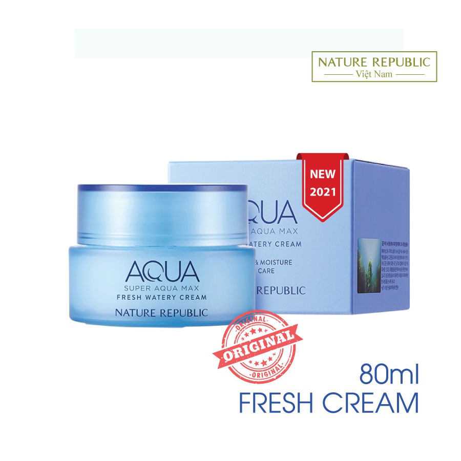 Kem dưỡng ẩm nước biển sâu cho da dầu NATURE REPUBLIC Super Aqua Max Fresh Watery Cream 80ml