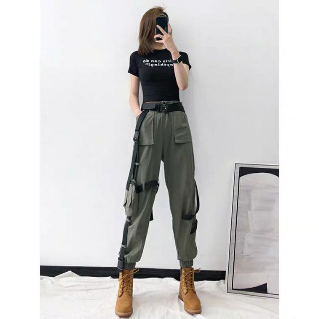 Quần jogger đai túi hộp unisex hip hop