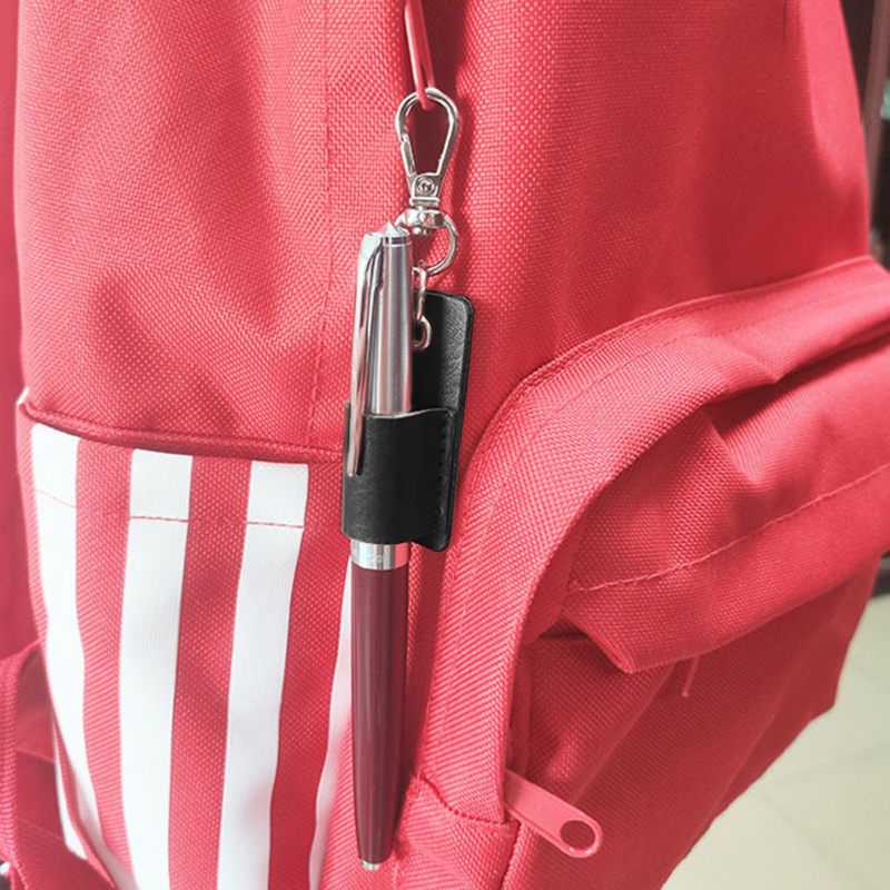 Móc Khóa Bằng Da Kèm Ngăn Đựng Bút Tiện Dụng Cho Văn Phòng