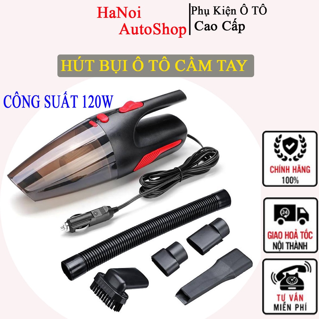 Máy hút bụi ô tô - Máy hút bụi mini cầm tay CÔNG SUẤT 120W Tặng kèm phụ kiện-Hàng cao cấp,hút khỏe