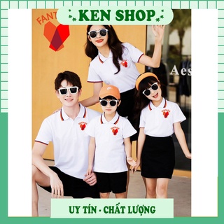 Áo gia đình cổ trụ 3/4/5 người Đồ đôi mẹ và bé thun cotton dày dặn Đồng phục đẹp