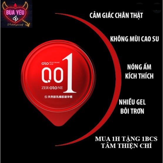 Bao Cao Su OLO 0.01mm Đỏ , Siêu Mỏng Truyền Nhiệt, kéo dài quan hệ, Gốc Nước bôi trơn-