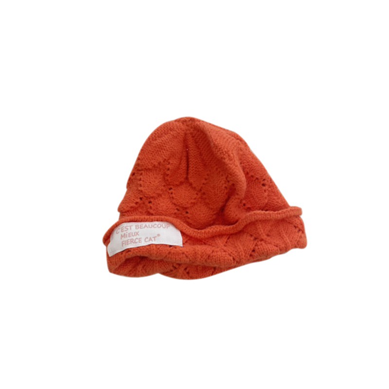 Mũ Len Dệt Kim Khoét Rỗng Màu Sắc Tươi Sáng Phong Cách Hàn Quốc Cho Bé