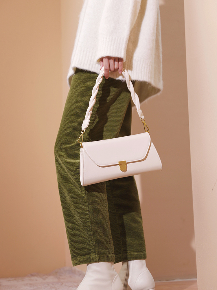 Túi da dây đeo chéo phối khóa kim loại thời trang dành cho nữ