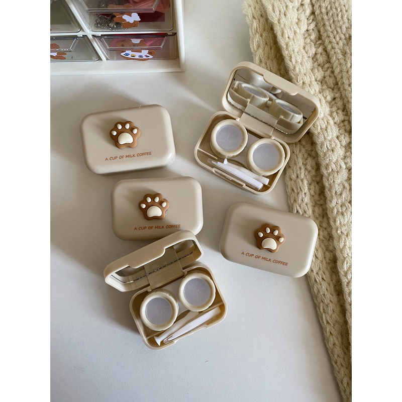 Khay Mini 3D Chân Meow Cute - Case Đựng Lens