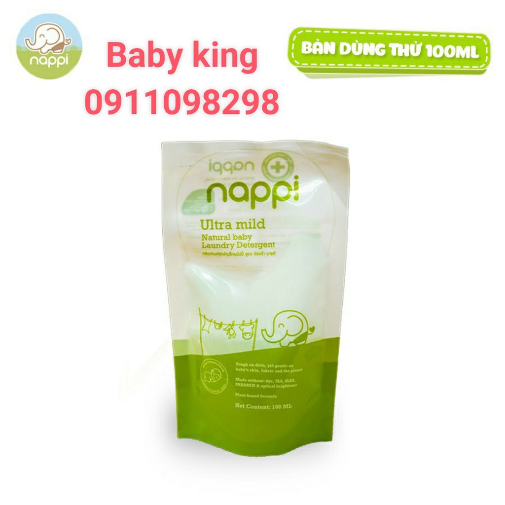 Nước giặt nappi 100ml an toàn cho bé sơ sinh - ảnh sản phẩm 1