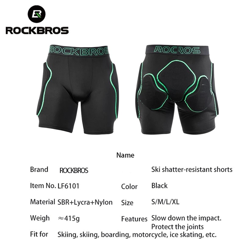 Quần đùi ROCKBROS có đệm lót mềm mại thoáng khí chống sốc dành cho đi xe đạp trượt tuyết