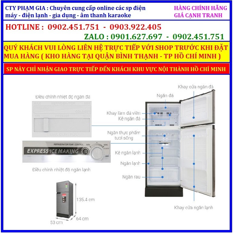 Tủ lạnh Sharp Inverter 165 lít SJ-X196E ( MÀU SL hoặc DSS ) , HÀNG CHÍNH HÃNG , HÀNG MỚI 100%