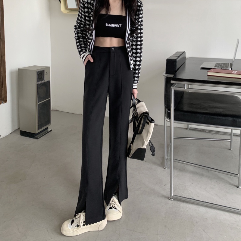 QADCOL Quần Dài Lưng Cao Màu Sắc Thanh Lịch Cho Nữ