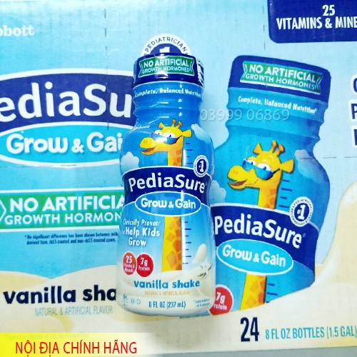 [Date mới] Thùng Sữa Pediasure nước Vani, Dâu, Chocolate 237ml Mỹ