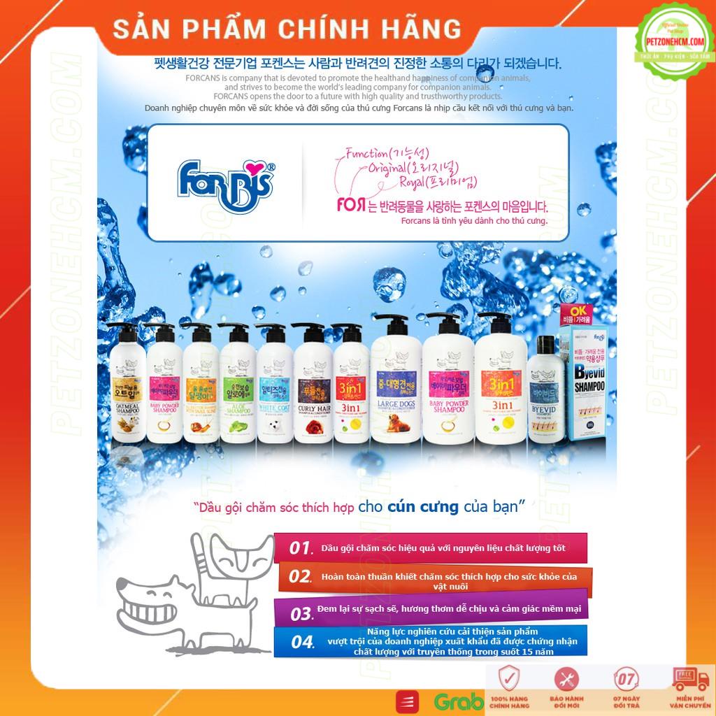 Dầu Gội Nha Đam ForCans Hàn Quốc  ⚜ FREESHIP ⚜ Long coat Aloe Shampoo CHAI 750ML cho chó mèo lông dài - petzonehcm