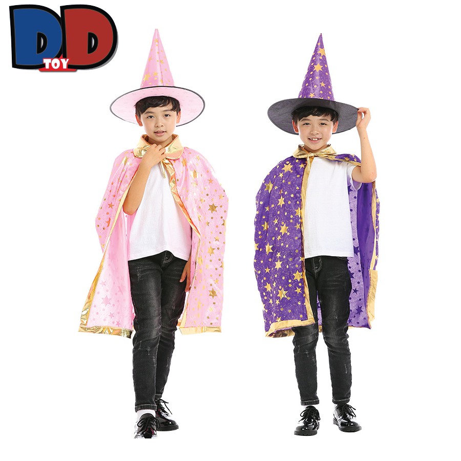 Cosplay phù thủy cho bé cùng Áo choàng kèm mũ hoá trang haloween