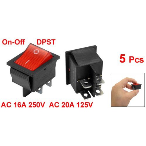 Set 5 Công Tắc Bật / Tắt Có Đèn 16a / 250v 20a / 125v Ac