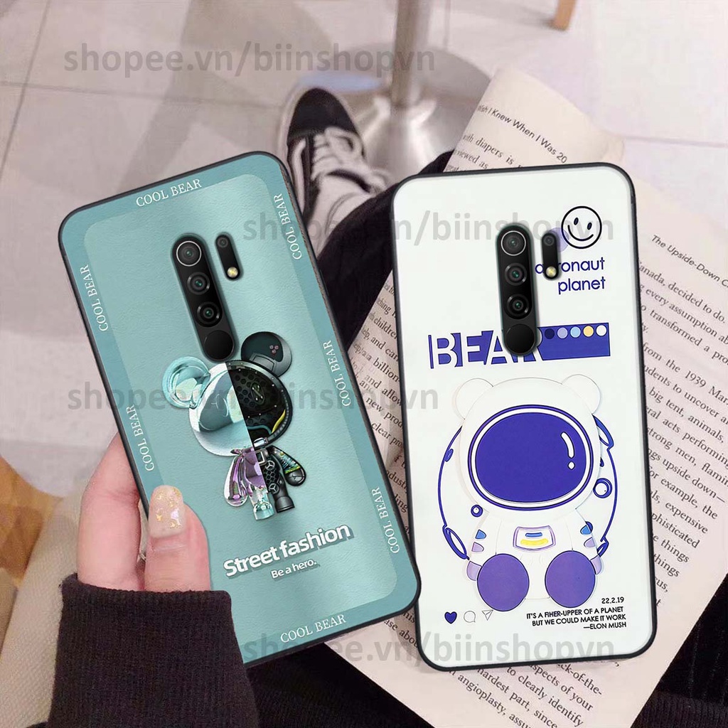 Ốp Xiaomi Redmi 9 hình gấu bear brick đẹp độc lạ, thời trang, cá tính