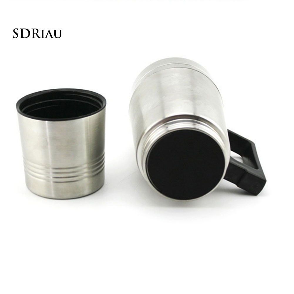 Cốc Đun Nước Bằng Thép Không Gỉ 12v / 24v 450ml Dành Cho Xe Hơi