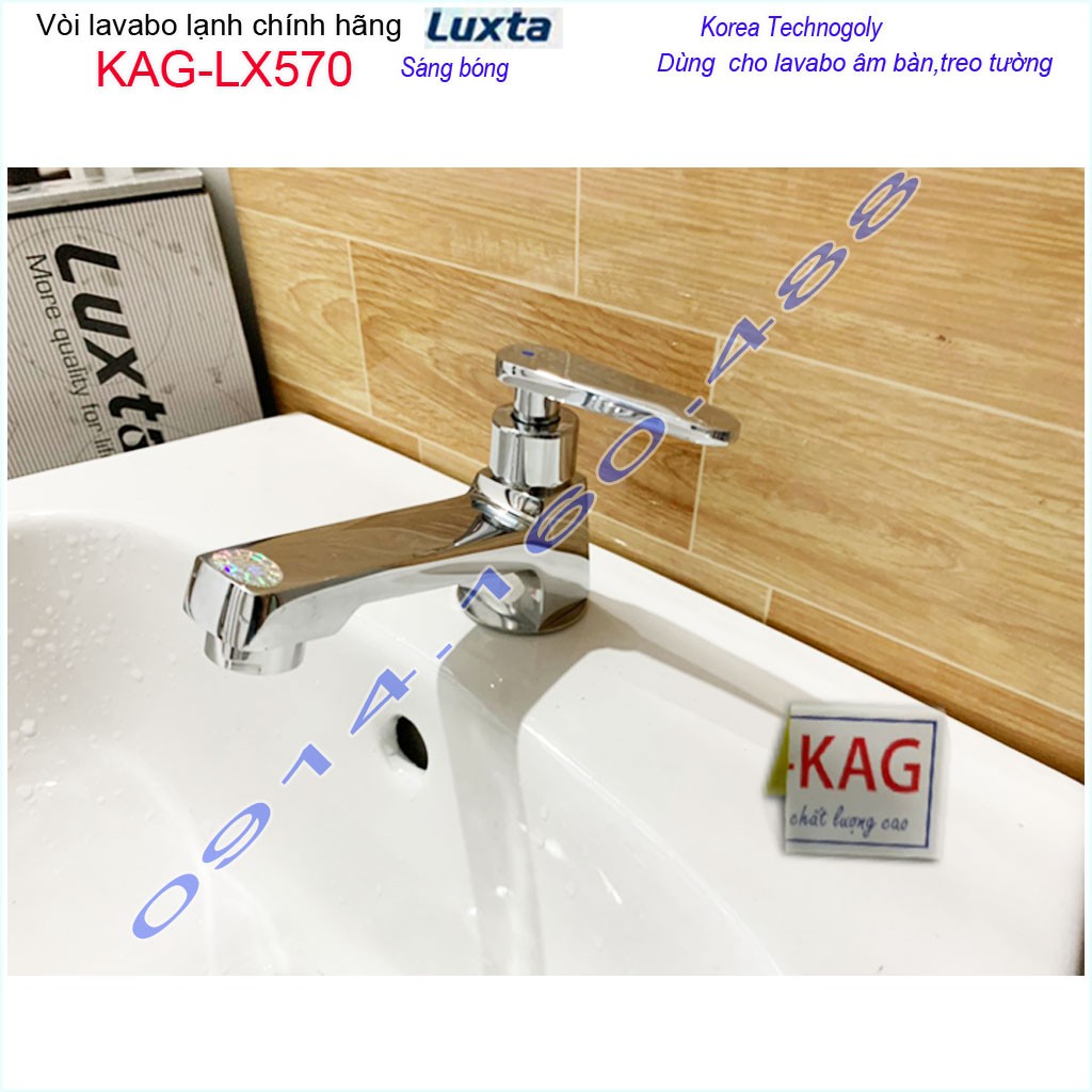 Vòi lavabo lạnh Luxta KAG-LX570 tay gạt, Vòi chậu rửa nước mạnh chrome bóng thiết kế đẹp chất lượng siêu bền