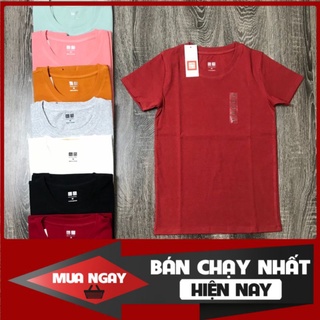 Áo phông nữ trơn dáng ôm cổ tròn cộc tay-Áo phông uni chất bozip chất đẹp mát