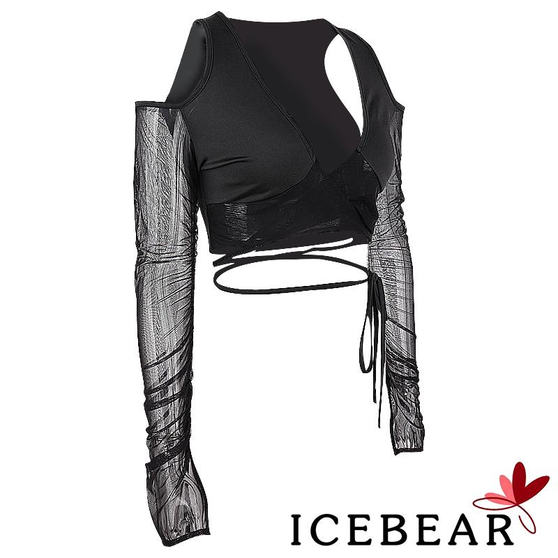 Áo Croptop Tay Dài Cổ Chữ V Màu Sắc Đơn Giản Thời Trang Đường Phố Cho Nữ