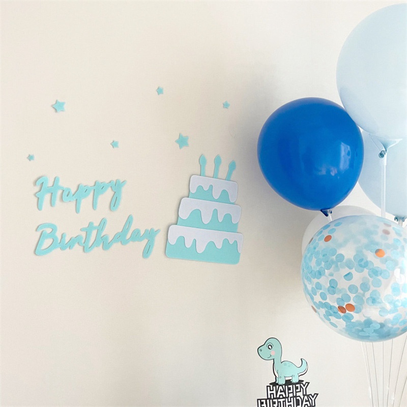 Bộ Chữ Happy Birthday Số 1-9 Bằng Vải Nỉ Trang Trí Bánh Kem Sinh Nhật Cho Bé